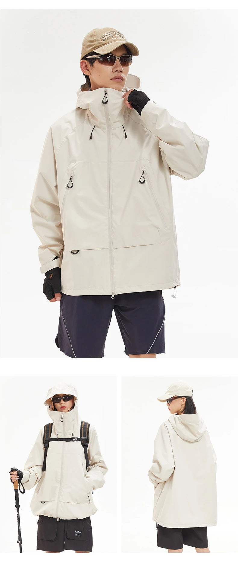 CHRLCK Waterproof Hiking Jacket Unisex Spring Autumn
