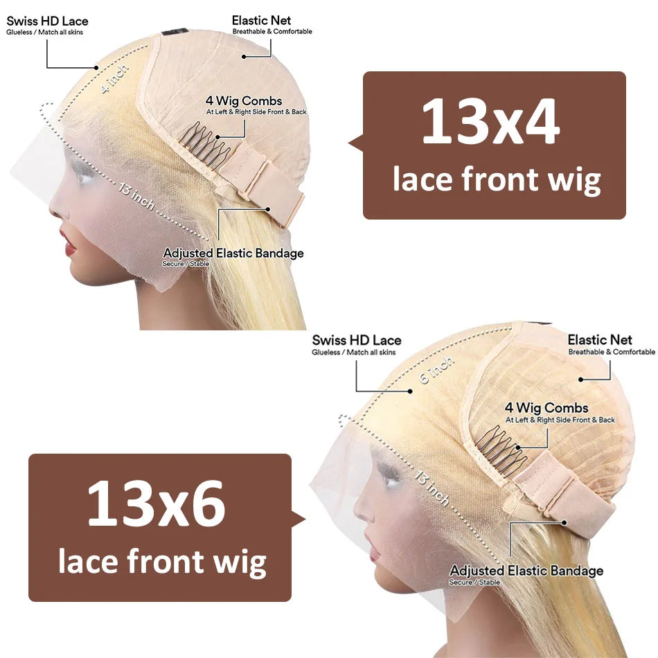 613 Blonde Human Hair Lace Front Wig 30 Inch Straight