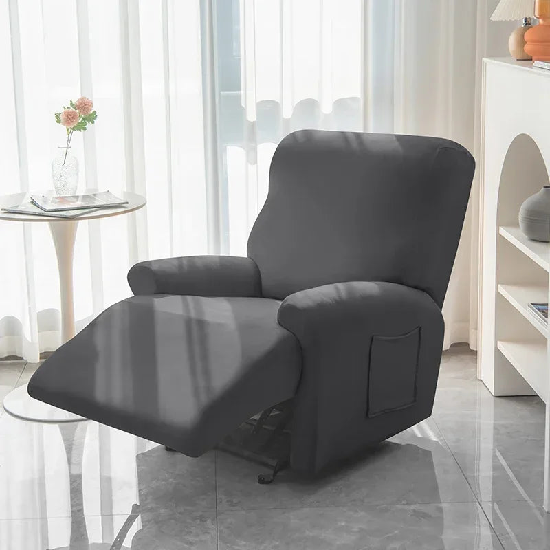 Soft Polyester Recliner Sofa Cover Solid Color