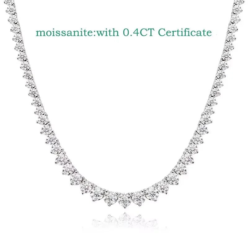 Moissanite Tennis Necklace in 925 Sterling Silver