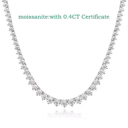 Moissanite Tennis Necklace in 925 Sterling Silver
