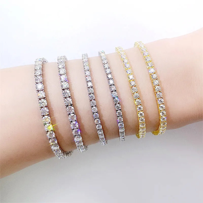 Moissanite Tennis Bracelet 925 Sterling Silver Unisex
