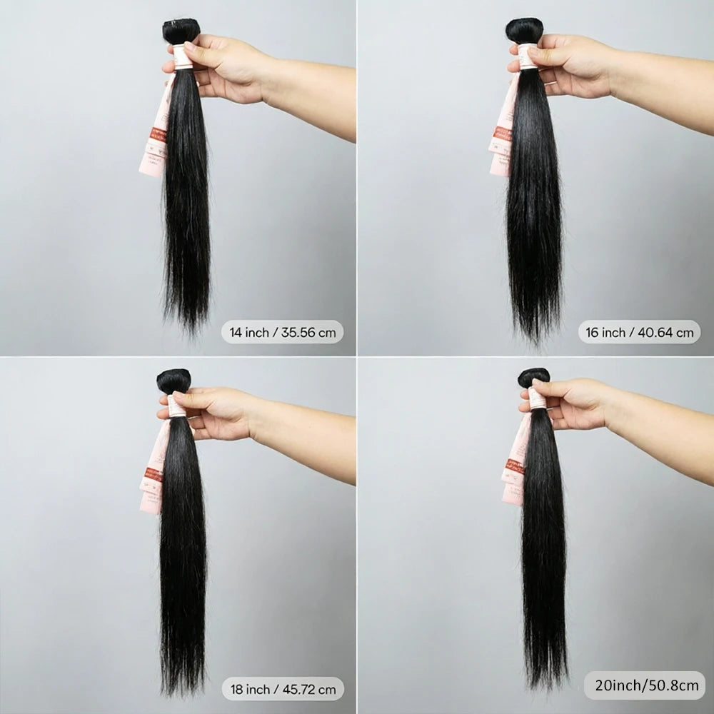 Straight Human Hair Bundles 10-30 Inch Natural Black