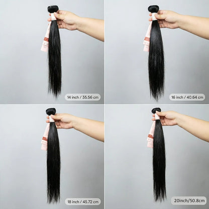 Straight Human Hair Bundles 10-30 Inch Natural Black