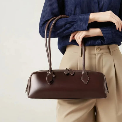 Vintage Cowhide Shoulder Bag for Women