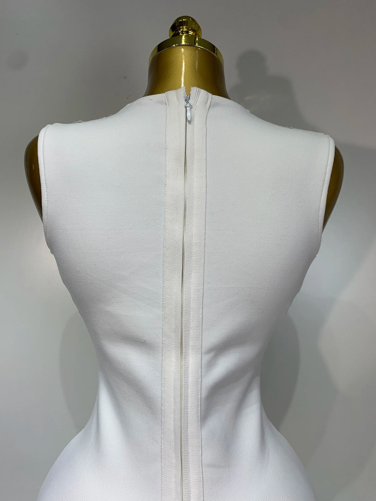 Sexy V Neck Cut Out Bandage Dress Silver Sequin White