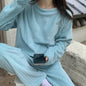 Warm Velvet Ribbed Fleece Pajama Set for Women