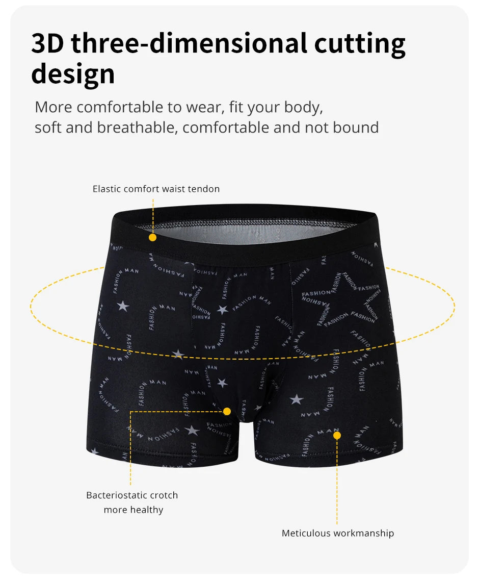 Men's Printed Fashion Boyshorts Plus Size Swim Trunks