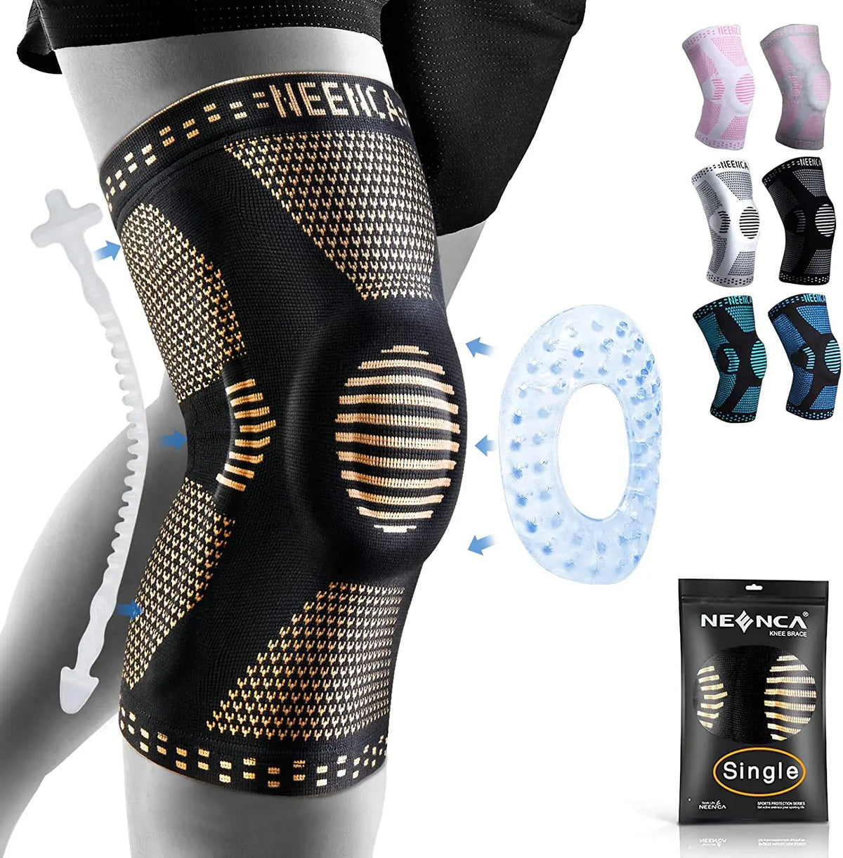 NEENCA Copper Knee Brace with Patella Gel Pad
