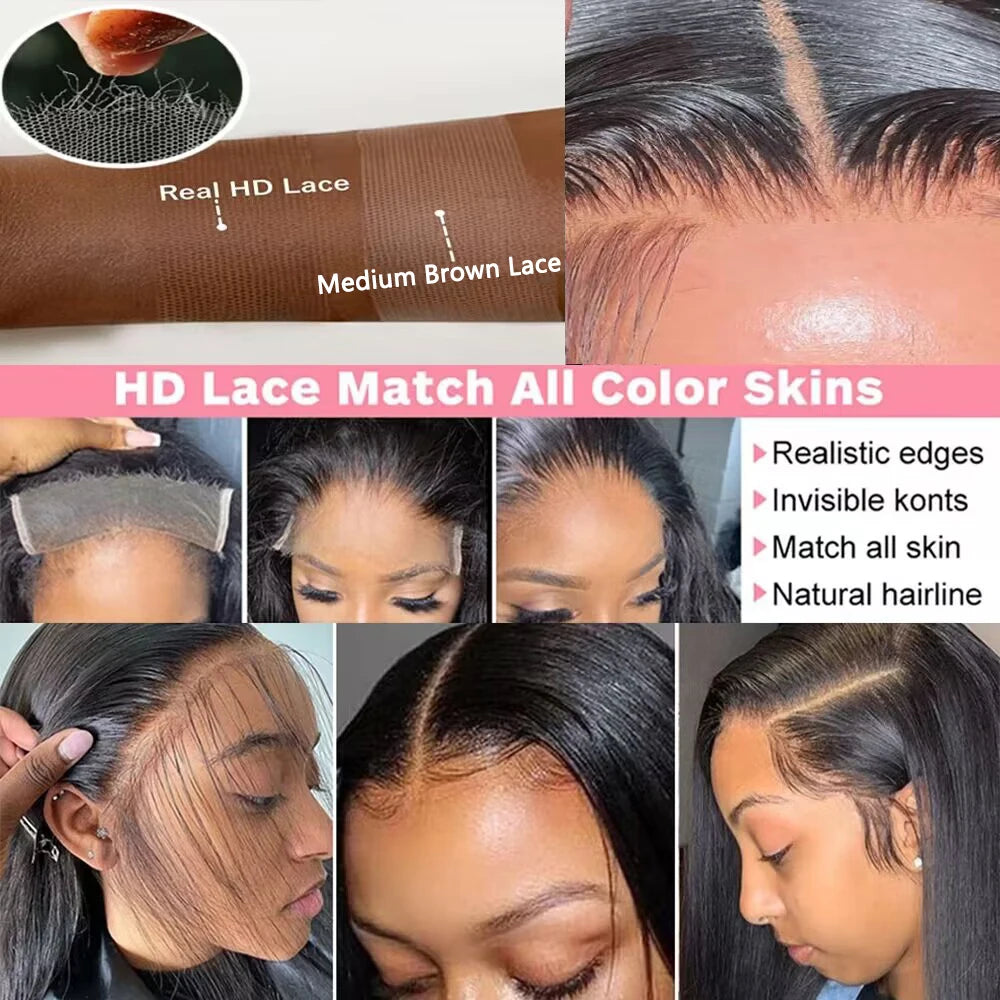 Hd Lace Frontal Wig 30 Inch Bone Straight Human Hair