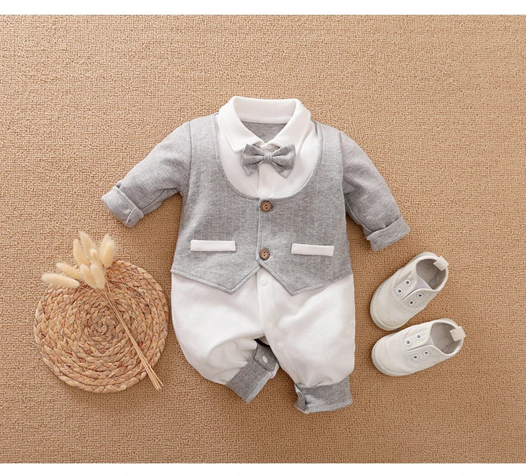 Cotton Long Sleeved Baby Jumpsuit for Boys and Girls