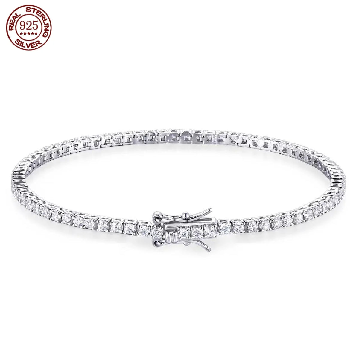 Moissanite Tennis Bracelet S925 Sterling Silver 18k Gold