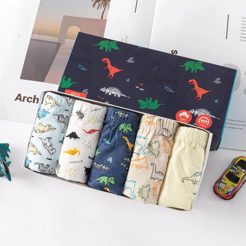 Cotton Kids Triangle Underwear Boys Briefs Dinosaur Print