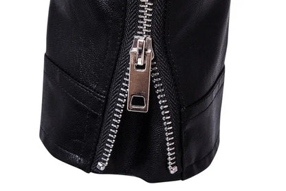 Men's Slim Fit PU Leather Motorcycle Jacket