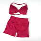 Seamless Strappy Yoga Bra and Scrunch Butt Shorts Set