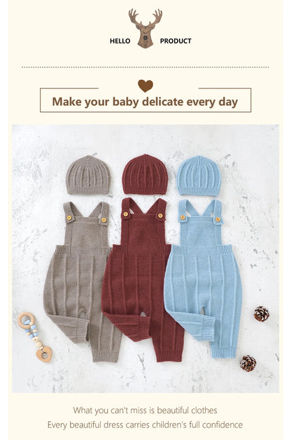 Sleeveless Knitted Baby Romper Set for Newborns