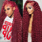 30 Inch Burgundy Body Wave Human Hair Wig