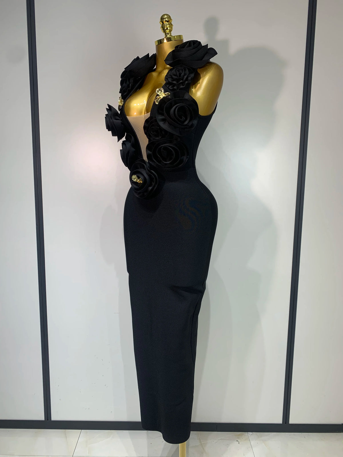 3D Flower Sleeveless Bodycon Bandage Dress Women