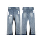 Washed Denim Trousers for Men with Micro-Flared Style
