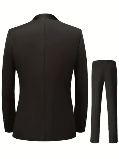 Slim Fit Black Tuxedo Suit Set for Men