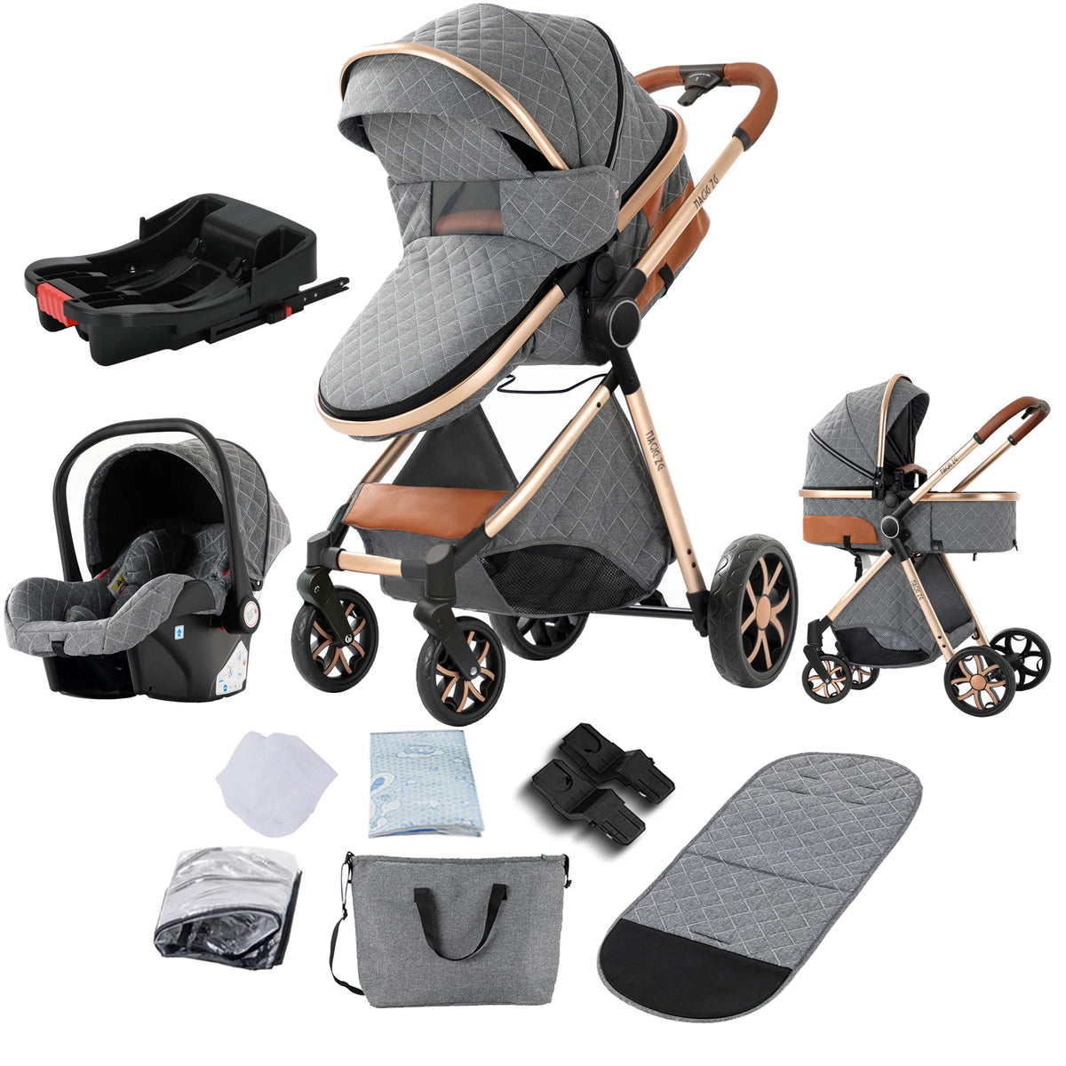 Lightweight 3 in 1 Baby Stroller Travel System