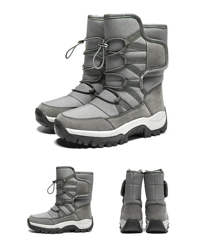 Men's Winter Ankle Boots Waterproof Plush Hiking Shoes