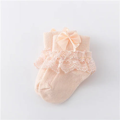 Cotton Lace Baby Socks for Girls 0-24 Months