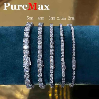 Moissanite Tennis Chain Bracelets 925 Sterling Silver
