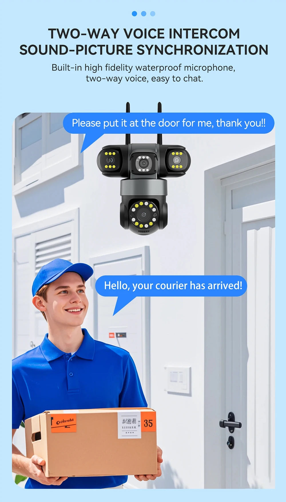 10K 20MP Outdoor WiFi PTZ Security Camera with 360° Zoom