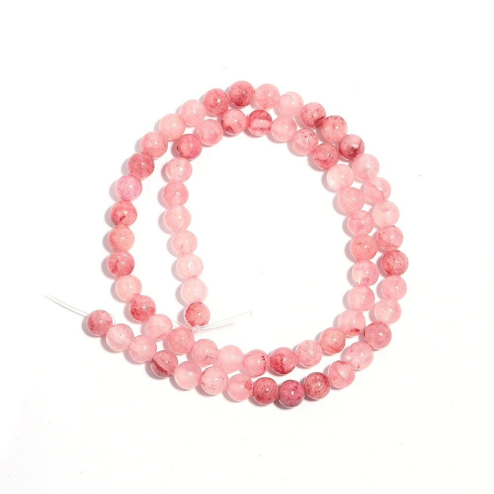 Natural Persian Jade Stone Pink Loose Beads 4-12mm
