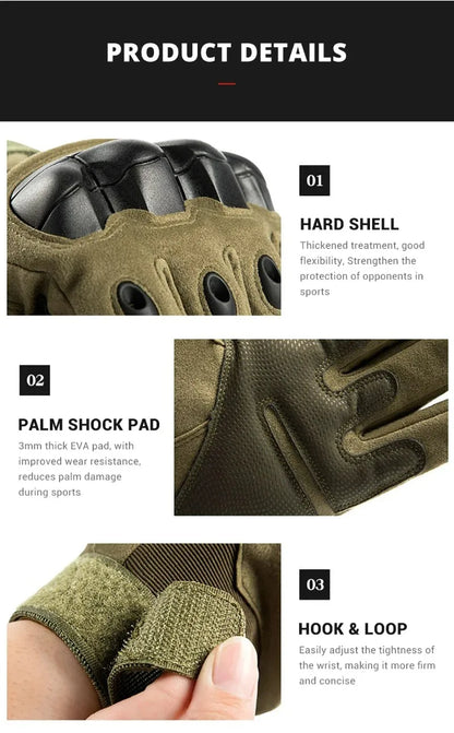 Tactical Touch Screen Motorcycle Gloves Black Green Brown