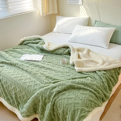 Soft Woolen Blanket, 100% Polyester, Striped Design