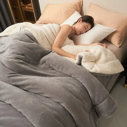 Plush Thick Winter Blanket Double Layer Milk Fleece