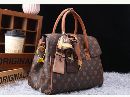 Women's Versatile PVC Handbag with Zipper Closure