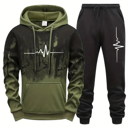 Men's Casual Polyester Tracksuit for Daily Sports