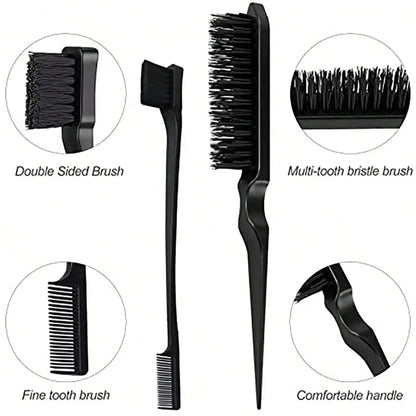 3pcs Styling Comb Set with Hair Brush and Edge Brush