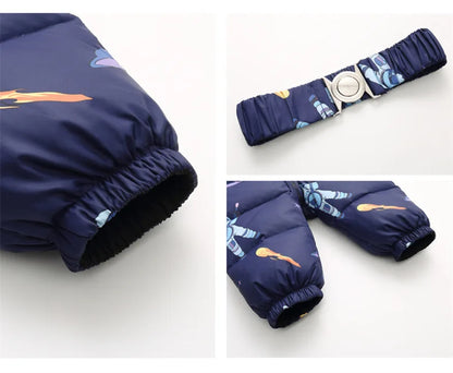 Children's Waterproof Hooded Down Snowsuit for Winter