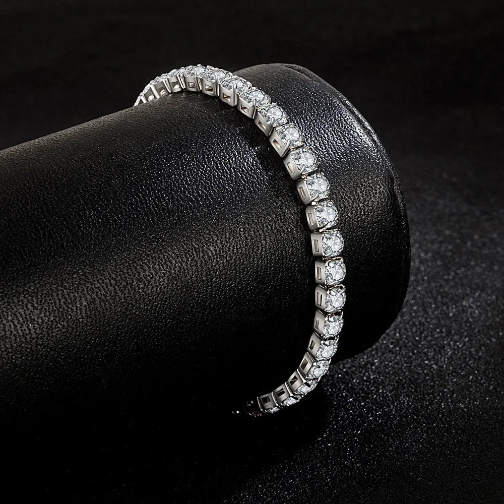 S925 Sterling Silver Zirconia Tennis Ball Bracelet 4mm