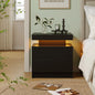 Cubehom White LED Nightstand with 2 Drawers