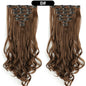 22 Inch Curly Wavy Clip In Hair Extensions Synthetic