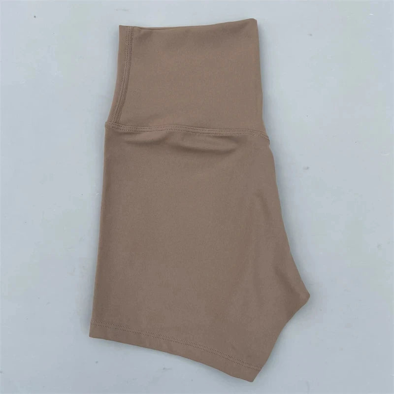 High Waist Yoga Shorts for Women in Solid Color