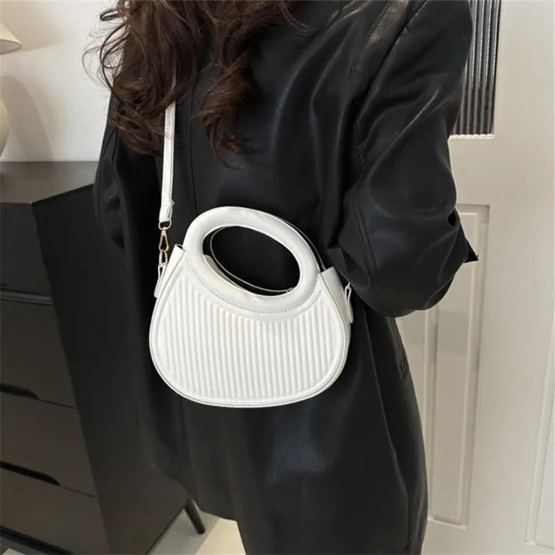Chic Stripe Crossbody Bag for Women in Synthetic Leather