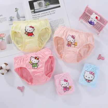 Children's Cotton Underpants for Girls Cute Cat Design