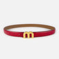 Thin 2.5cm Cowhide Leather Waist Belt for Women