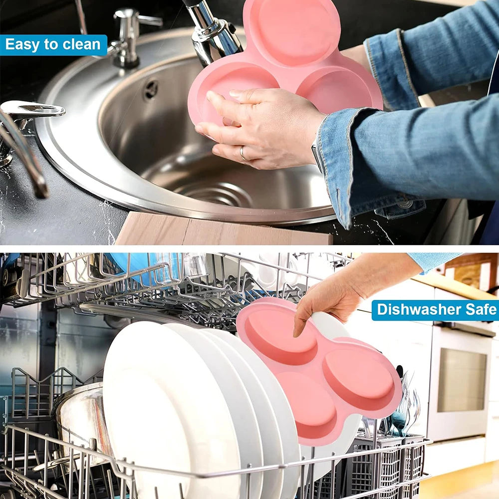 Silicone 3-Cavity Egg Mold for Air Fryer Baking