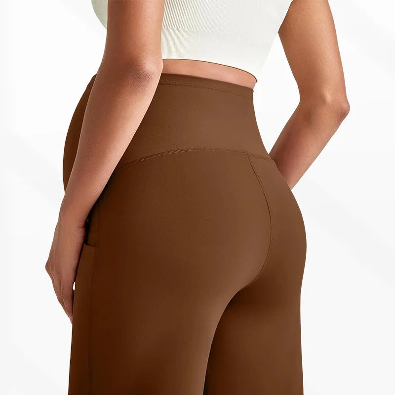 Plus Size Maternity Wide-Leg Pants Natural Color