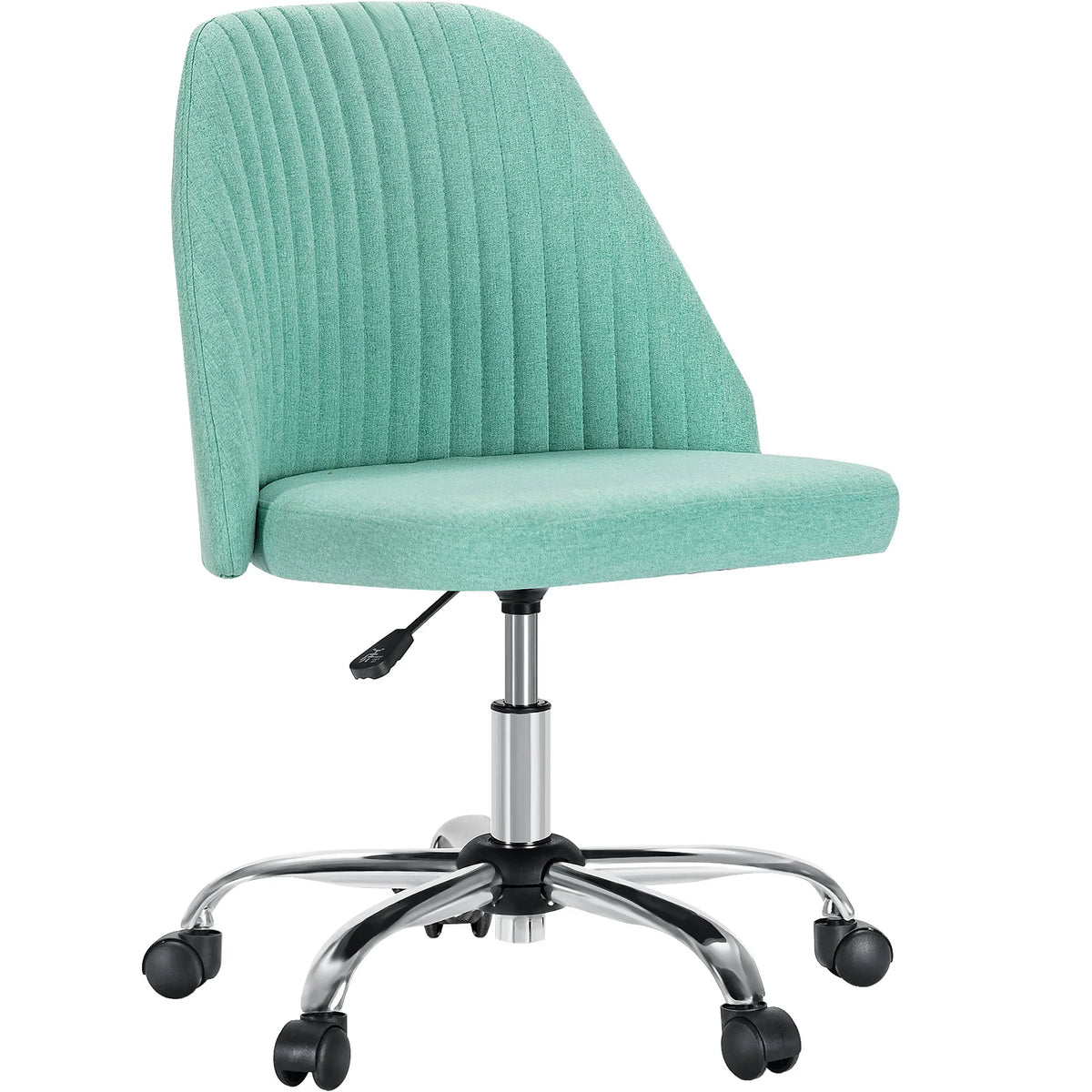 JHK Armless Swivel Office Chair with Fabric and Wheels