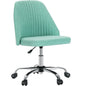 JHK Armless Swivel Office Chair with Fabric and Wheels