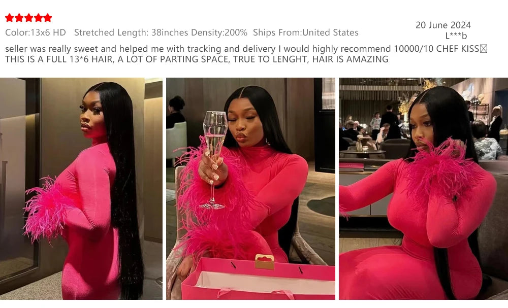 Bone Straight Lace Front Wig 220 Density Brazilian Hair