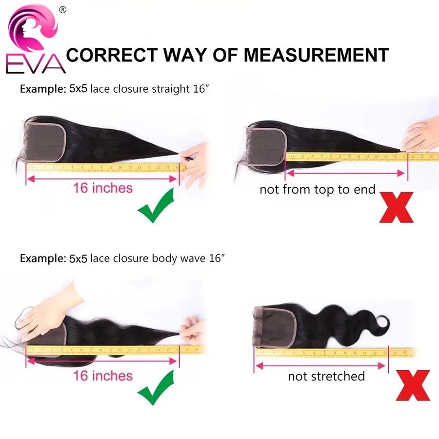 Eva 5x5 HD Lace Closure Straight Human Hair Closure